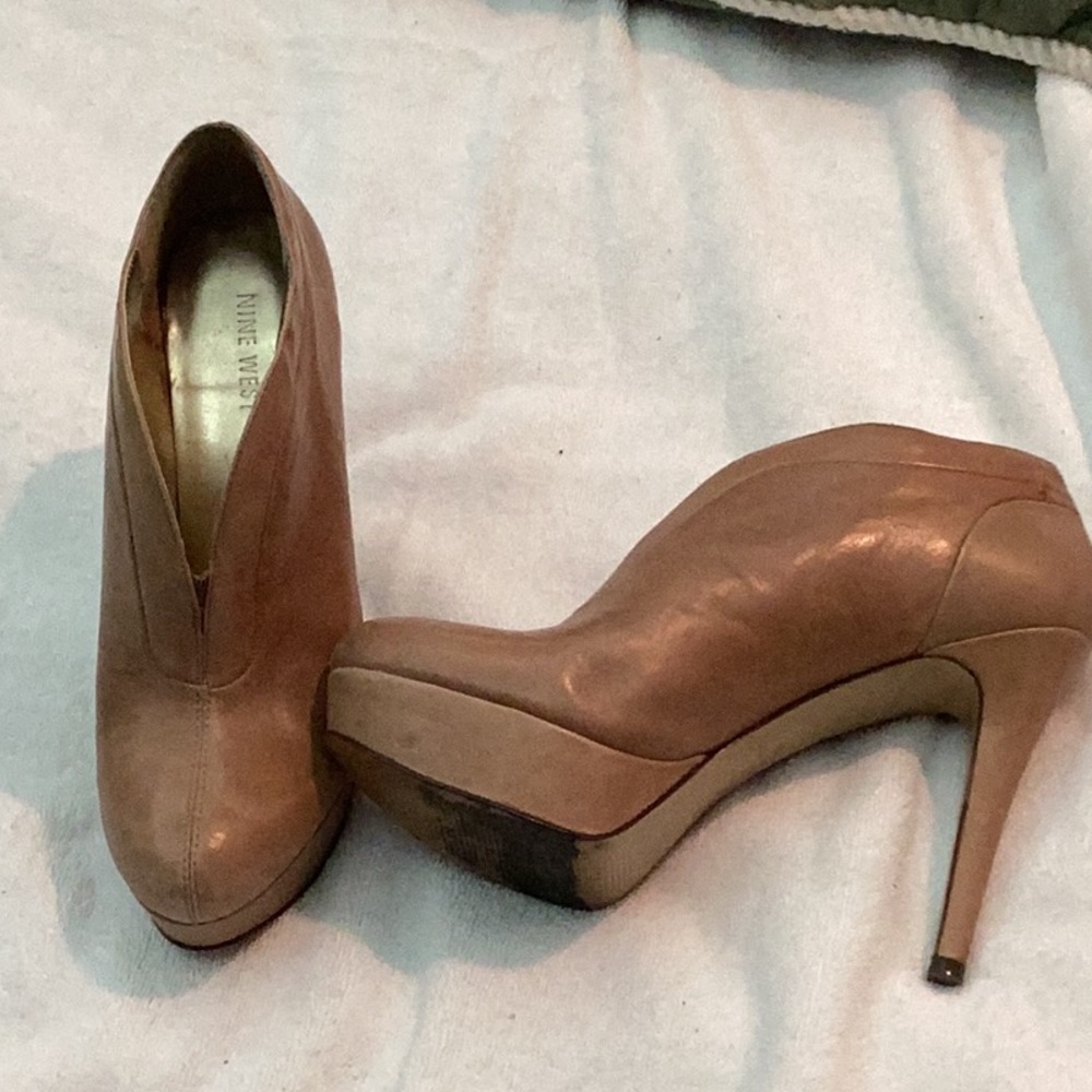 Tan high heels